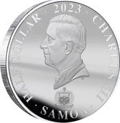 Samoa Half Dollar (History of NASA. Viking 1 1976) FA'AVAE I LE ATUA SAMOA HALF DOLLAR 2023 CHARLES III SAMOA DT coin obverse