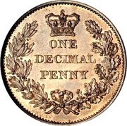 UK One Decimal Penny (Victoria Decimal Pattern) ONE DECIMAL PENNY coin reverse UK One Decimal Penny (Victoria Decimal Pattern) ONE DECIMAL PENNY coin reverse