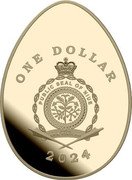 Niue One Dollar Easter Egg With Sapphire Dust 2024  BU ONE DOLLAR PUBLIC SEAL OF NIUE ATUA NIUE TUKULAGI 2024 coin obverse Niue One Dollar Easter Egg With Sapphire Dust 2024  BU ONE DOLLAR PUBLIC SEAL OF NIUE ATUA NIUE TUKULAGI 2024 coin obverse