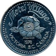 Canada One Dollar (Motel Village) MOTEL VILLAGE VICTORIA B.C. CANADA 1978 VALUE ONE DOLLAR AT PARTICIPATING MEMBERS EXPIRES DECEMBER 31 1978 DOGWOOD coin reverse Canada One Dollar (Motel Village) MOTEL VILLAGE VICTORIA B.C. CANADA 1978 VALUE ONE DOLLAR AT PARTICIPATING MEMBERS EXPIRES DECEMBER 31 1978 DOGWOOD coin reverse