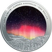 New Zealand One Dollar (Southern Lights) SOUTHERN LIGHTS + AURORA AUSTRALIS + ONE DOLLAR coin reverse New Zealand One Dollar (Southern Lights) SOUTHERN LIGHTS + AURORA AUSTRALIS + ONE DOLLAR coin reverse