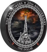 New Zealand One Dollar (The Two Towers. Barad-dur) ONE DOLLAR THE TWO TOWERS 20TH ANNIVERSARY coin reverse New Zealand One Dollar (The Two Towers. Barad-dur) ONE DOLLAR THE TWO TOWERS 20TH ANNIVERSARY coin reverse