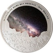 New Zealand One Dollar (Wairarapa Dark Sky Reserve) WAIRARAPA DARK SKY RESERVE + ONE DOLLAR coin reverse New Zealand One Dollar (Wairarapa Dark Sky Reserve) WAIRARAPA DARK SKY RESERVE + ONE DOLLAR coin reverse