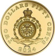Niue Two Dollars Fifty Cents (Modernist Kaunas) TWO DOLLARS FIFTY CENTS PUBLIC SEAL OF NIUE ATUA NIUE TUKULAGI 2024 coin obverse