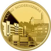 Niue Two Dollars Fifty Cents (Modernist Kaunas) KAUNO MODERNIZMAS coin reverse