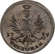 Poland 1 1/2 Grosz (Poltorak) (August III) 17 55 E C PULTORAK coin reverse Poland 1 1/2 Grosz (Poltorak) (August III) 17 55 E C PULTORAK coin reverse