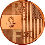 France 1/4 Euro (Handover Paris - Los Angeles) R F 1/4 EURO PARIS 2024 coin obverse France 1/4 Euro (Handover Paris - Los Angeles) R F 1/4 EURO PARIS 2024 coin obverse
