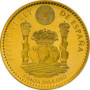 Spain 1.5 Euro Spanish Imperial Eagle 2024 M Reverse Proof FELIPE VI REY DE ESPAÑA PLUS VLTRA 1 ONZA 999.9 ORO coin obverse Spain 1.5 Euro Spanish Imperial Eagle 2024 M Reverse Proof FELIPE VI REY DE ESPAÑA PLUS VLTRA 1 ONZA 999.9 ORO coin obverse