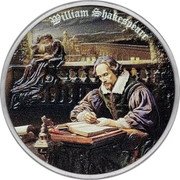 Fiji 1 Dollar (Shakespeare. Romeo and Juliet. Colored) WILLIAM SHAKESPEARE coin reverse Fiji 1 Dollar (Shakespeare. Romeo and Juliet. Colored) WILLIAM SHAKESPEARE coin reverse