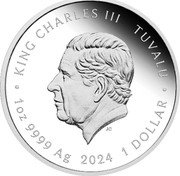 Tuvalu 1 Dollar SpongeBob and Gary 2024 JC KING CHARLES III TUVALU 1OZ 9999 AG 2024 1 DOLLAR coin obverse Tuvalu 1 Dollar SpongeBob and Gary 2024 JC KING CHARLES III TUVALU 1OZ 9999 AG 2024 1 DOLLAR coin obverse