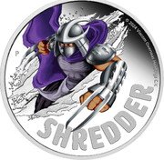 Tuvalu 1 Dollar Teenage Mutant Ninja Turtles. Shredder 2024 Proof LB P SHREDDER © 2024 VIACOM OVERSEAS HOLDING C.V. coin reverse Tuvalu 1 Dollar Teenage Mutant Ninja Turtles. Shredder 2024 Proof LB P SHREDDER © 2024 VIACOM OVERSEAS HOLDING C.V. coin reverse