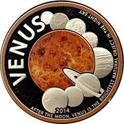 Cook Islands 1 Dollar (Venus) VENUS 2014 AFTER THE MOON, VENUS IS THE BIGGEST NATURAL OBJECT IN THE NIGHT SKY coin reverse Cook Islands 1 Dollar (Venus) VENUS 2014 AFTER THE MOON, VENUS IS THE BIGGEST NATURAL OBJECT IN THE NIGHT SKY coin reverse