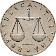 Italy 1 Lira (Scale. Pattern) KM# Pr78 REPVBBLICA ITALIANA ROMAGNOLI coin obverse Italy 1 Lira (Scale. Pattern) KM# Pr78 REPVBBLICA ITALIANA ROMAGNOLI coin obverse