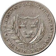 UK One Shilling Norfolk & Suffolk. Yarmouth & Bury. J. Hunton & Blyth 1811  PAYABLE AT J.HUNTON'S YARMOUTH & AT BLYTH & CO. BURY 1811 coin reverse UK One Shilling Norfolk & Suffolk. Yarmouth & Bury. J. Hunton & Blyth 1811  PAYABLE AT J.HUNTON'S YARMOUTH & AT BLYTH & CO. BURY 1811 coin reverse