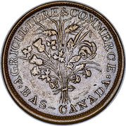 Canada 1 Sou (Montreal. 17 Cherry Leaves. 6 Shamrocks) AGRICULTURE & COMMERCE BAS - CANADA coin obverse