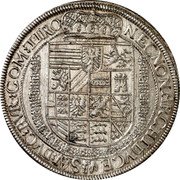 Austria 1 Thaler (Rudolf II Hall) NECNON ARCHIDVCES AV:DVC:BVR: COM:TIRO coin reverse Austria 1 Thaler (Rudolf II Hall) NECNON ARCHIDVCES AV:DVC:BVR: COM:TIRO coin reverse
