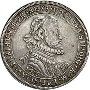 Austria 1 Thaler Rudolf II Hall. Date Under Bust 1606  RVDOLPHVS II D G ROM IMP SE AV GER HVN BOH REX coin obverse Austria 1 Thaler Rudolf II Hall. Date Under Bust 1606  RVDOLPHVS II D G ROM IMP SE AV GER HVN BOH REX coin obverse