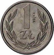 Poland 1 Zloty Circulation Coin. Trial Strike 1989 MW 1 ZŁ PRÓBA coin reverse
