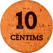 Spain 10 Centimos (Sabadell) 10 CÈNTIMS coin reverse Spain 10 Centimos (Sabadell) 10 CÈNTIMS coin reverse