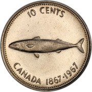 Canada 10 Cents (Centennial Trial Strike) 10 CENTS CANADA 1867-1967 coin reverse Canada 10 Cents (Centennial Trial Strike) 10 CENTS CANADA 1867-1967 coin reverse
