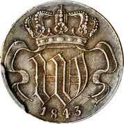 Netherlands 10 Cents (Willem II Pattern) KM# Pn54 W 1843 coin obverse Netherlands 10 Cents (Willem II Pattern) KM# Pn54 W 1843 coin obverse