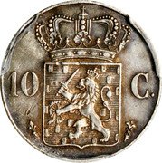 Netherlands 10 Cents (Willem II Pattern) KM# Pn54 10 C. coin reverse Netherlands 10 Cents (Willem II Pattern) KM# Pn54 10 C. coin reverse