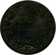 Canada 10 Dollars (British Columbia. Pattern) 10 DOLLARS 1862 KUNER A. coin reverse Canada 10 Dollars (British Columbia. Pattern) 10 DOLLARS 1862 KUNER A. coin reverse