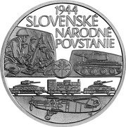 Slovakia 10 Euro (80th Anniversary of the Slovak National Uprising) 1944 SLOVENSKÉ NÁRODNÉ POVSTANIE coin reverse