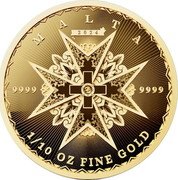 Malta 10 Euro (Maltese Cross) MALTA 2024 9999 9999 1/10 OZ FINE GOLD coin reverse