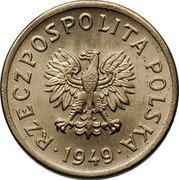 Poland 10 Groszy (Circulation Coin Trial Strike Proba) RZECZPOSPOLITA POLSKA 1949 coin obverse Poland 10 Groszy (Circulation Coin Trial Strike Proba) RZECZPOSPOLITA POLSKA 1949 coin obverse