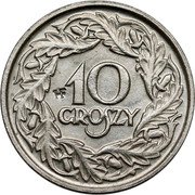 Poland 10 Groszy (German Occupation WW II. Trial Strike. HF) 10 GROSZY HF coin reverse Poland 10 Groszy (German Occupation WW II. Trial Strike. HF) 10 GROSZY HF coin reverse
