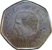 Mexico 10 Pesos Tuerca. Pattern 1973 M° Proof DIEZ PESOS LEY 000 MO 1973 coin reverse Mexico 10 Pesos Tuerca. Pattern 1973 M° Proof DIEZ PESOS LEY 000 MO 1973 coin reverse
