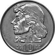 Poland 10 Zlotych (Tadeusz Kosciuszko. Trial Strike) ZŁ 10 ZŁ PRÓBA coin reverse