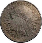 Poland 10 Zlotych (Woman's Head. Trial Strike) PRÓBA coin reverse