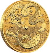 Australia 100 Dollars (Chinese Myths and Legends. Dragon and Koi) P125 WR 2024 coin reverse Australia 100 Dollars (Chinese Myths and Legends. Dragon and Koi) P125 WR 2024 coin reverse
