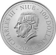 Niue 100 Dollars (Phoenix) CHARLES III NIUE 100 DOLLARS JC 2024 coin obverse