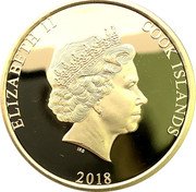Cook Islands 100 Dollars (Year of the Dog) ELIZABETH II COOK ISLANDS IRB 2018 coin obverse