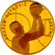 Croatia 100 Euro (60th Anniversary of the Birth of Drazen Petrovic) DRAŽEN PETROVIĆ 2024. coin reverse Croatia 100 Euro (60th Anniversary of the Birth of Drazen Petrovic) DRAŽEN PETROVIĆ 2024. coin reverse
