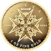 Malta 100 Euro Maltese Cross 2024  KM# 266 MALTA 2024 9999 9999 1 OZ FINE GOLD coin reverse Malta 100 Euro Maltese Cross 2024  KM# 266 MALTA 2024 9999 9999 1 OZ FINE GOLD coin reverse