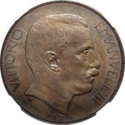 Italy 100 Lire (Victor Emmanuel III Pattern. Lions) VITTORIO EMANVELE III 1906 coin obverse