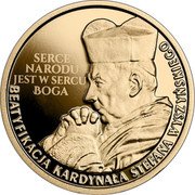 Poland 100 Zlotych Beatification of Cardinal Stefan Wyszynski 2021 MW Proof SERCE NARODU JEST W SERCU BOGA BEATYFIKACJA KARDYNAŁA STEFANA WYSZYŃSKIEGO coin reverse