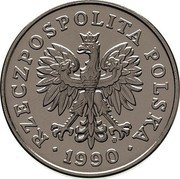 Poland 100 Zlotych Circulation Coin. Trial Strike 1990 MW RZECZPOSPOLITA POLSKA MW 1990 coin obverse