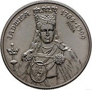 Poland 100 Zlotych Queen Jadwiga. Trial Strike 1988 MW JADWIGA 1384-1399 PRÓBA coin reverse Poland 100 Zlotych Queen Jadwiga. Trial Strike 1988 MW JADWIGA 1384-1399 PRÓBA coin reverse