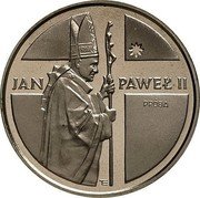 Poland 10000 Zlotych John Paul II. Trial Strike 1989 MW JAN PAWEŁ II PRÓBA E coin reverse Poland 10000 Zlotych John Paul II. Trial Strike 1989 MW JAN PAWEŁ II PRÓBA E coin reverse