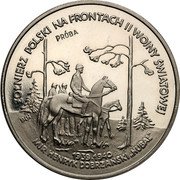 Poland 100000 Zlotych (Poles on the Fronts of WWII. Henryk Hubal Dobrzanski. Trial Strike) ŻOŁNIERZ POLSKI NA FRONTACH II WOJNY ŚWIATOWEJ PRÓBA 1939-1940 MJR HENRYK DOBRZAŃSKI "HUBAL" coin reverse