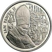 Poland 100000 Zlotych Pope John Paul II. Trial Strike 1991 MW Proof JAN PAWEŁ II PRÓBA coin reverse
