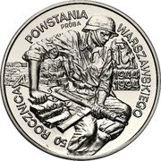 Poland 100000 Zlotych (Warsaw Uprising. Trial Strike) 50 ROCZNICA POWSTANIA WARSZAWSKIEGO PRÓBA 1944 1994 coin reverse
