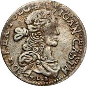 Poland 18 Groszy Johann Casimir. Rider 1664 TLB IOAN CASIM D G REX POLO & S T L B coin obverse Poland 18 Groszy Johann Casimir. Rider 1664 TLB IOAN CASIM D G REX POLO & S T L B coin obverse