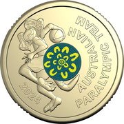 Australia 2 Dollars Paris Paralympics 2024  BU in Coincard AUSTRALIAN PARALYMPIC TEAM 2024 coin reverse Australia 2 Dollars Paris Paralympics 2024  BU in Coincard AUSTRALIAN PARALYMPIC TEAM 2024 coin reverse