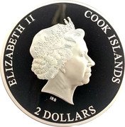 Cook Islands 2 Dollars (Uranus) ELIZABETH II COOK ISLANDS IRB 2 DOLLARS coin obverse